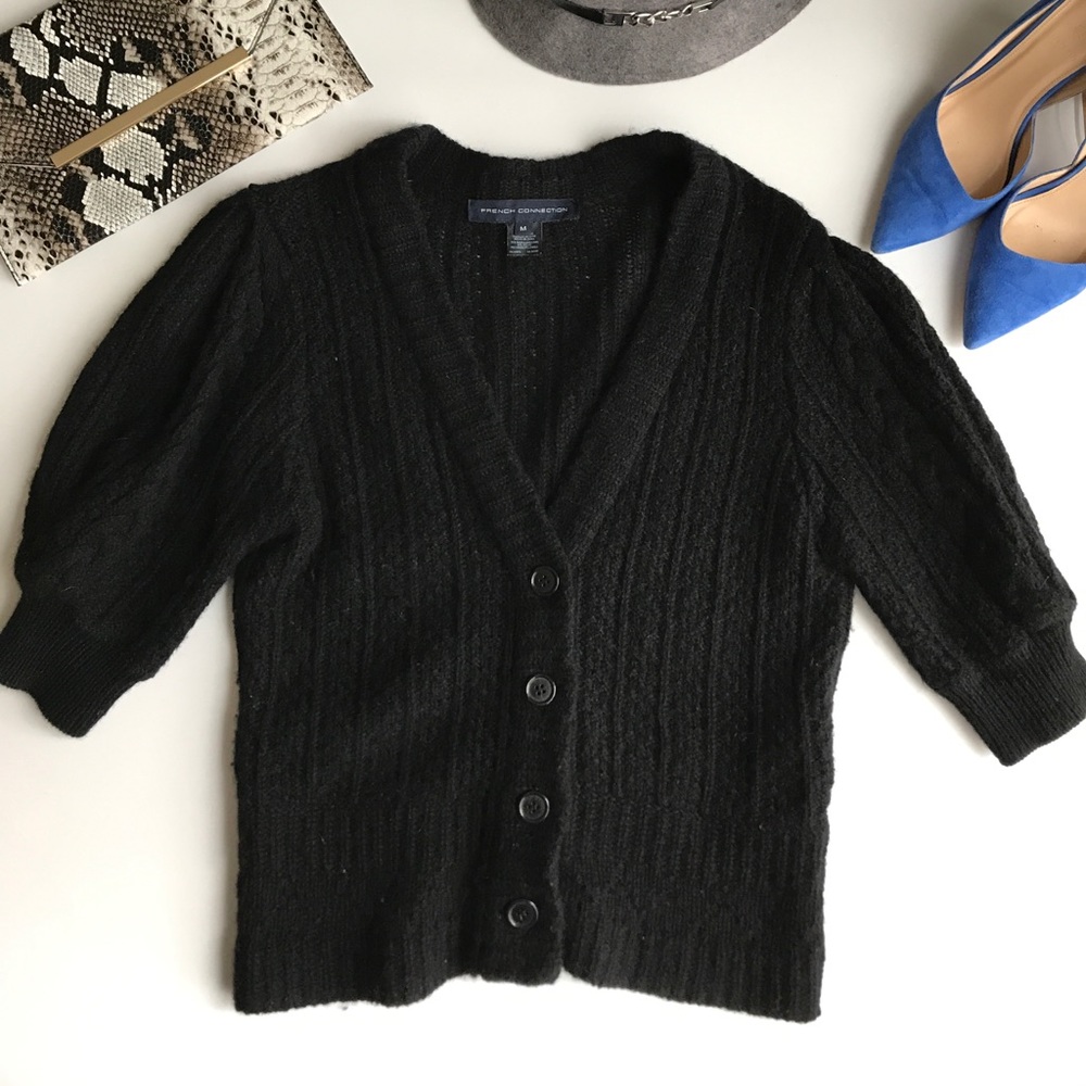 French Connection Wool Blend Short Sleeve …